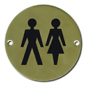 Pictogram Unisex 75mm Dia Polished Brass (EACH)