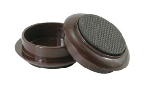 SELECT 050724N Castor Cups (4) Rubber 45mm Brown (PK 4)