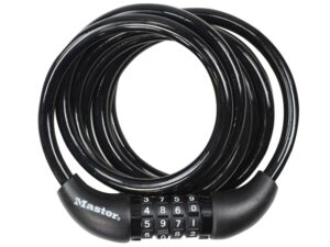MASTER LOCK MLK8221E Black Self Coil Combination Cable 1.8mx8mm (EACH)