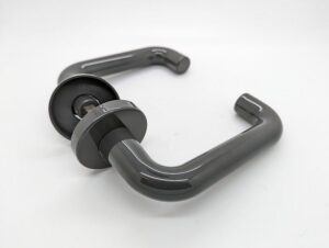 NORMBAU 0570.08 Lever Handle  Rose 20mm Dia Dark Grey (PAIR)