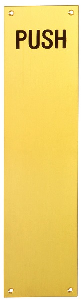 Push Plate 1.2mm 300x75mm 'Push' PB (EACH)