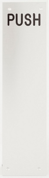Push Plate 1.5mm 300x75mm 'push' Aluminium' (EACH)