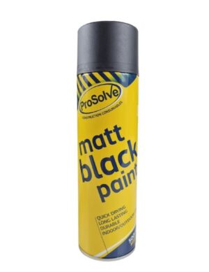 PROSOLVE Spray Paint Acrylic Matt Black 500ml (EACH)