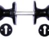 Ball Knob Furn Rim/mortice Black (SET)