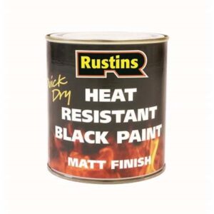 RUSTINS Qd Heat Resistant Matt Black Wood/Metal 250ml (EACH)