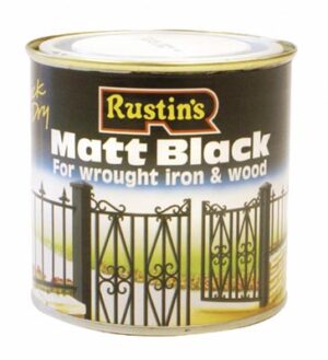 RUSTINS Matt Black Paint Wood/Metal Int/Ext 250ml (EACH)
