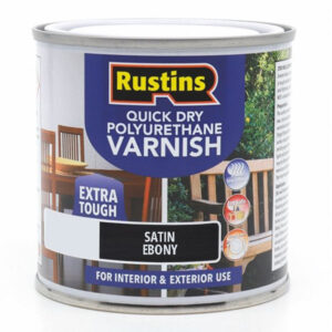 Varnish Stained Quick Drying Poly Satin Ebony 500ml (EACH)