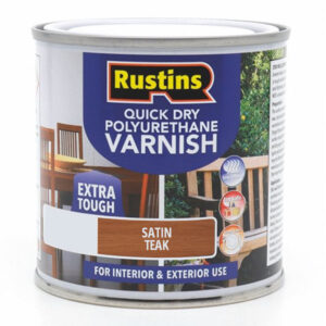 Varnish Stained Quick Drying Poly Satin Teak 500ml (EACH)