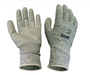 SCAN SCAGLOCUT5XL Gloves Grey Pu Coated Cut 5 XL (PAIR)