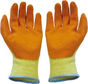 SCAN Gloves Rubber Cotton Yellow / Orange (PAIR)