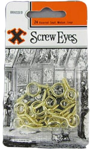 Screw Eyes Pack 24 Assorted Electro Brass (PK 24)