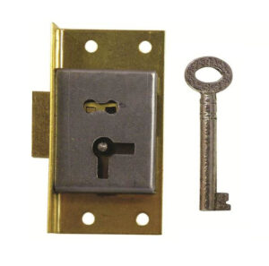 A&E SQUIRE Cupboard Lock Cut 1Lever 51mm LH 1Key PB (EACH)