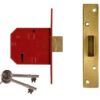 UNION J2134E-PL-3.00 5L Mortice Deadlock BS 80mm PB 20mm Throw (EACH)