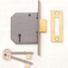 UNION J2177-PL-3.00 3 Lever Mortice Deadlock 75mm Brass (EACH)