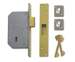 UNION B-3G110-PL-73 5 Det Mortice Deadlock 73mm Brass (EACH)