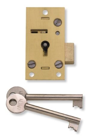 UNION J4146-PL-2.50 Cupbboard Lock Straight 4 Lever 63mm Brass (EACH)